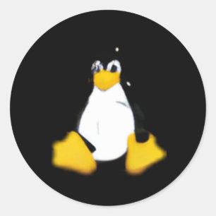 Sticker Rond Linux Gris petit