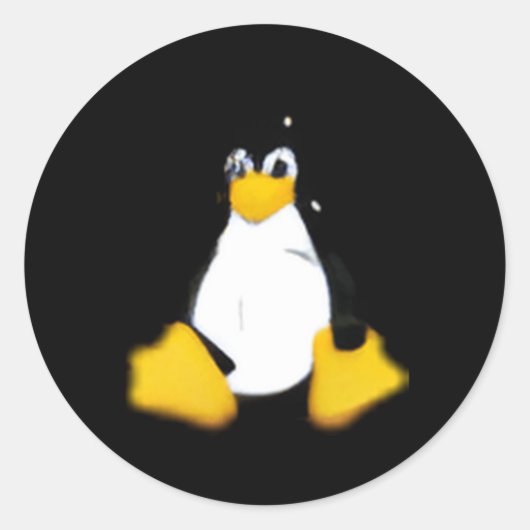 Sticker Rond Linux Gris petit (Devant)