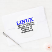 Sticker Rond Linux. Les gens du système d'exploitation choisiss (Enveloppe)