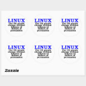 Sticker Rond Linux. Les gens du système d'exploitation choisiss (Feuille)