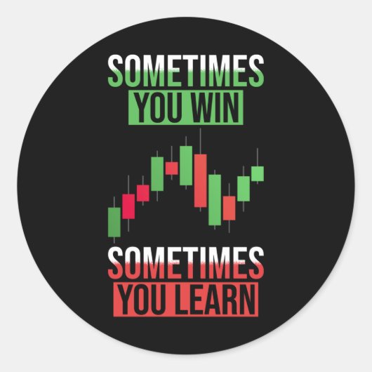 Sticker Rond L'investisseur stock dit : (Devant)