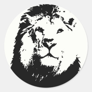 Sticker Rond Lion