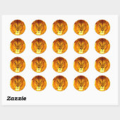 Sticker Rond Lion (Feuille)