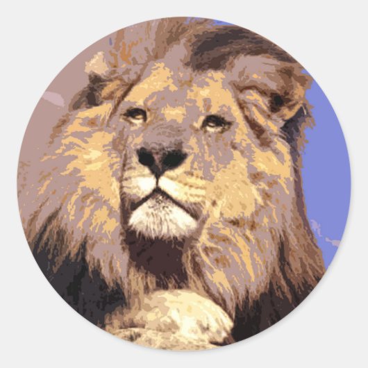 Sticker Rond Lion africain (Devant)