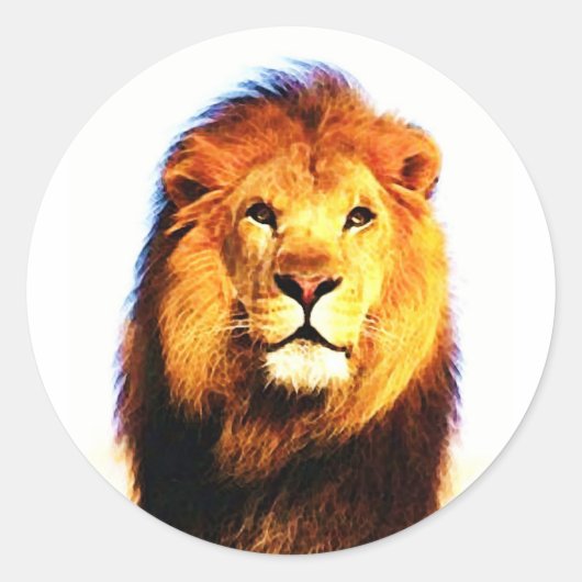 Sticker Rond Lion africain (Devant)