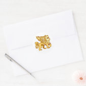 Sticker Rond Lion ailé (Enveloppe)