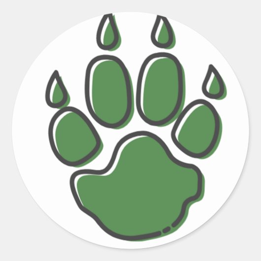 Sticker Rond lion animal paw print (Devant)
