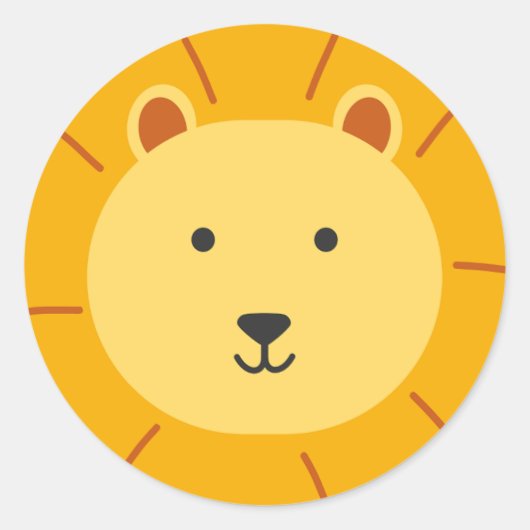 Sticker Rond Lion Anniversaire Art pour enfants (Devant)