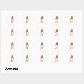 Sticker Rond Lion as Cook with Chef Cooking apron (Feuille)