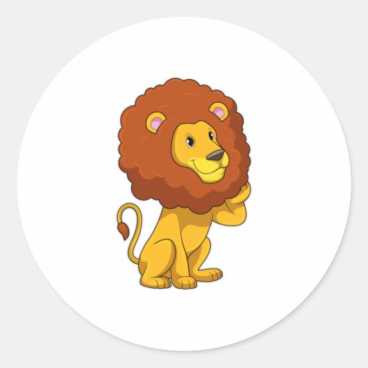 Sticker Rond Lion avec boucles (Devant)