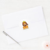Sticker Rond Lion avec couronne (Enveloppe)