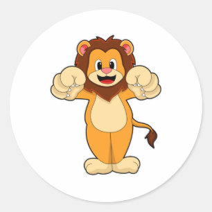 Sticker Rond Lion avec de grosses cales