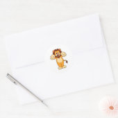 Sticker Rond Lion avec de grosses cales (Enveloppe)
