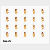 Sticker Rond Lion avec Mane (Feuille)