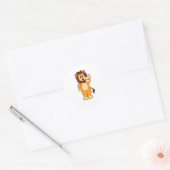 Sticker Rond Lion avec Mane (Enveloppe)