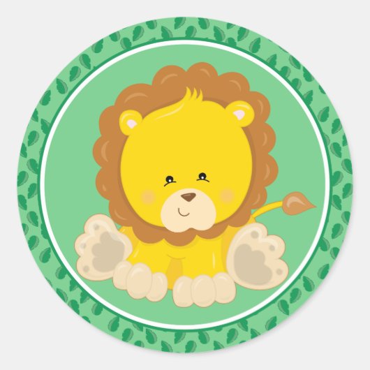 Sticker Rond Lion | Baby Safari Animals (Devant)
