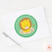 Sticker Rond Lion | Baby Safari Animals (Enveloppe)