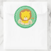 Sticker Rond Lion | Baby Safari Animals (Sac)