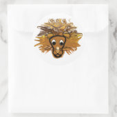 Sticker Rond Lion caricature (Sac)