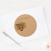 Sticker Rond Lion caricature (Enveloppe)