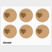 Sticker Rond Lion caricature (Feuille)