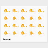 Sticker rond Lion Cartoon gonflable (Feuille)
