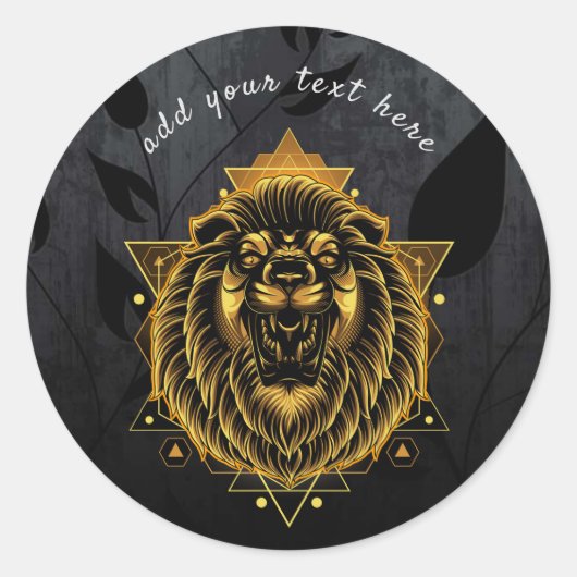 Sticker rond Lion cosmique (Devant)