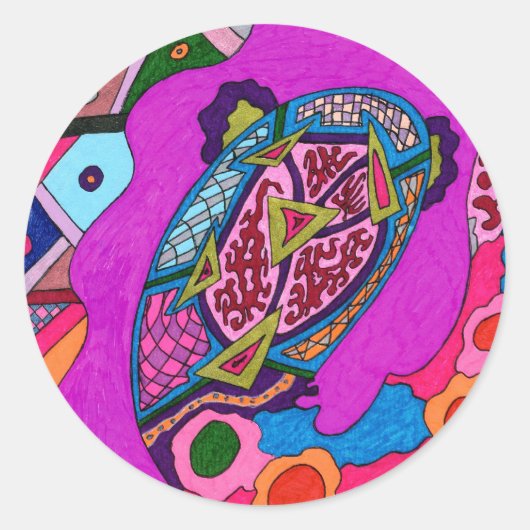Sticker Rond "Lion de cirque" Abstrait (Devant)