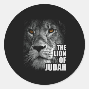Sticker Rond Lion de Juda Jésus Foi Chrétienne Sur Crainte Prem