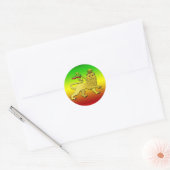Sticker Rond Lion De Juda - Rasta Reggae Lion (Enveloppe)