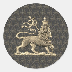 Sticker Rond Lion de Juda T-shirt Jah Army Rasta Tee