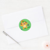 Sticker Rond Lion de marche nordique (Enveloppe)