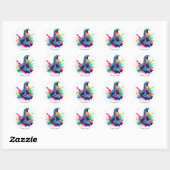 Sticker Rond Lion de mer coloré (Feuille)