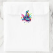 Sticker Rond Lion de mer coloré (Sac)