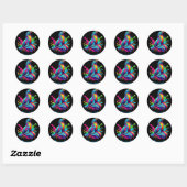 Sticker Rond Lion de mer coloré (Feuille)