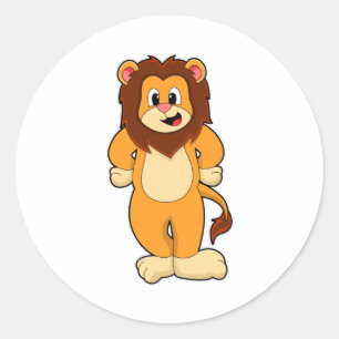 Sticker Rond Lion debout