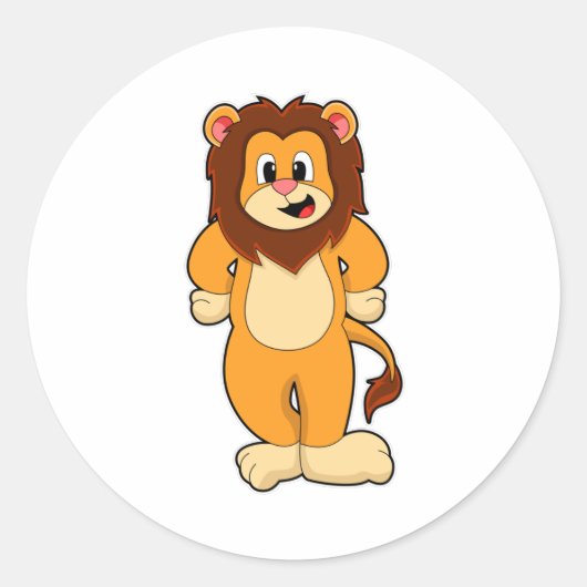 Sticker Rond Lion debout (Devant)