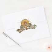 Sticker Rond Lion des neiges tibétain (Enveloppe)