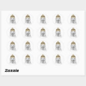 Sticker Rond Lion d'hiver (Feuille)