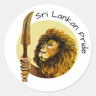 Sticker Rond Lion du Sri Lanka