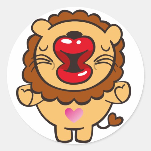 Sticker Rond lion embrassant (Devant)