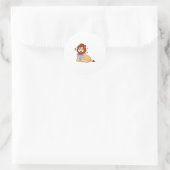 Sticker Rond Lion en Gentleman avec Cravate.PNG (Sac)