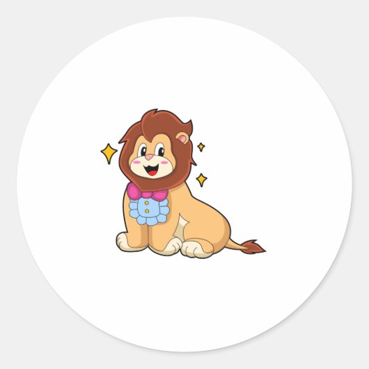Sticker Rond Lion en Gentleman avec Cravate.PNG (Devant)