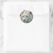 Sticker Rond Lion Esprit - Lion Blanc Rare (Sac)