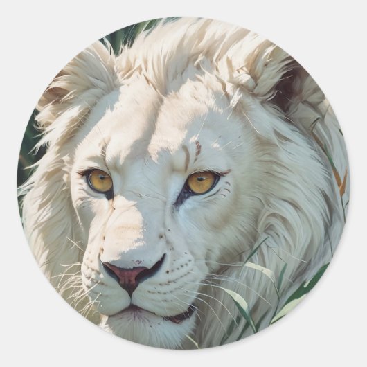 Sticker Rond Lion Esprit - Lion Blanc Rare (Devant)