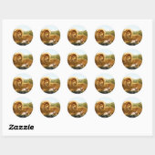 Sticker Rond Lion et agneau (Feuille)