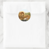 Sticker Rond Lion et agneau (Sac)