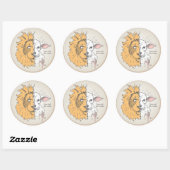 Sticker Rond Lion et agneau (Feuille)