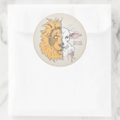 Sticker Rond Lion et agneau (Sac)