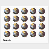 Sticker Rond Lion et petits (Feuille)